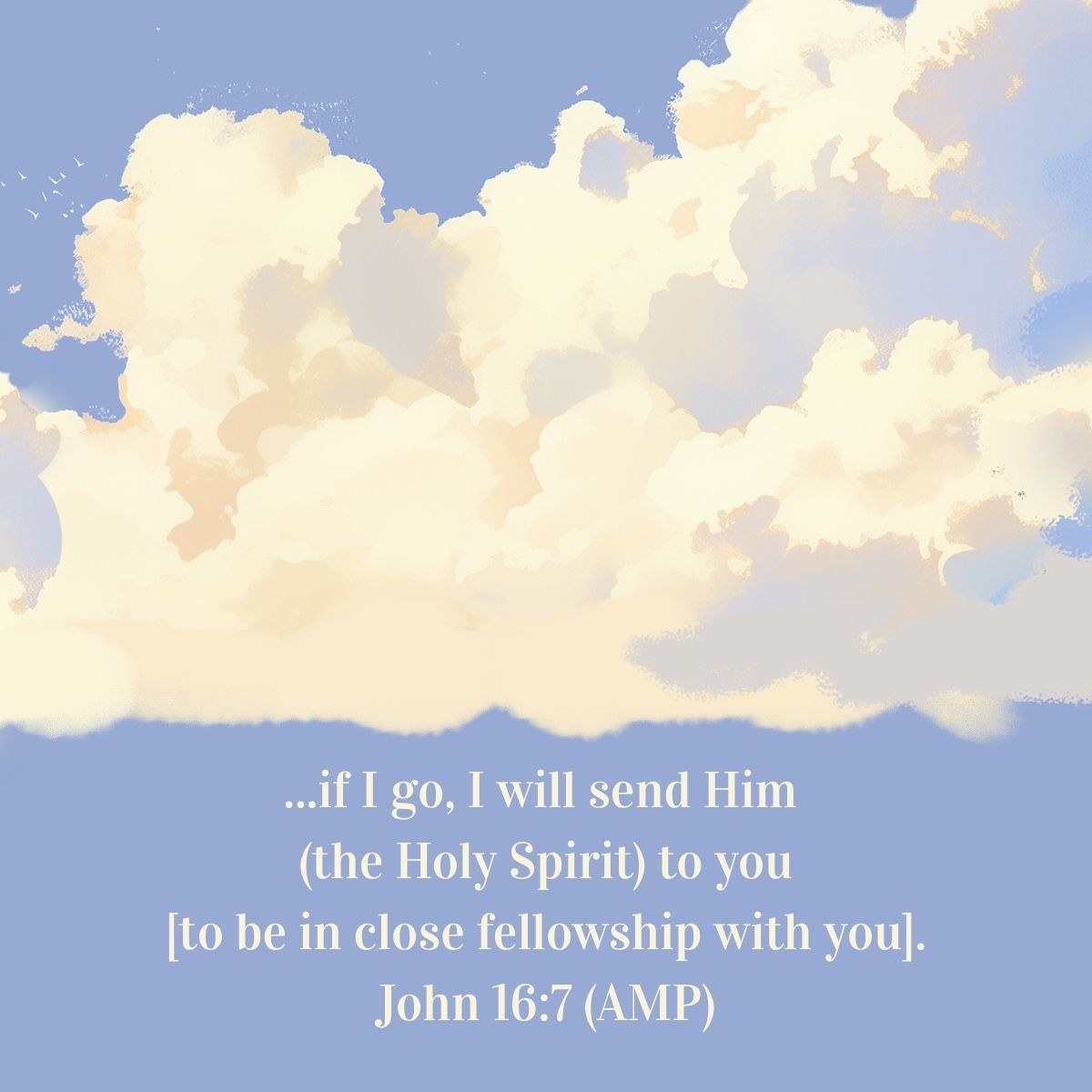 clouds on blue background and Bible verse