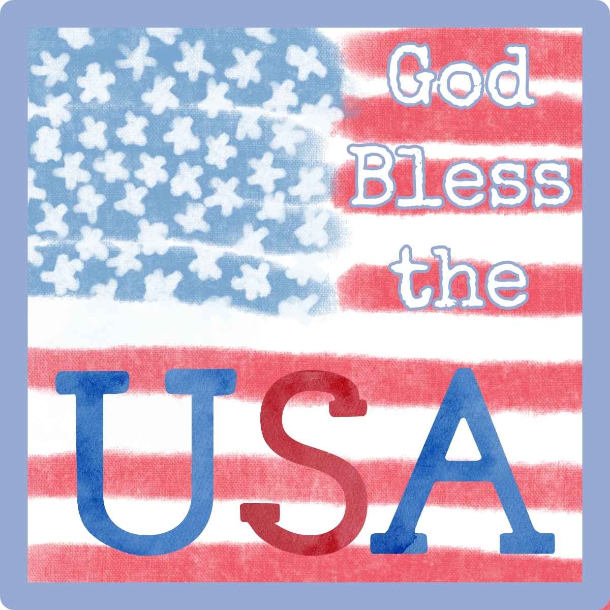 Flag with "God Bless the USA"