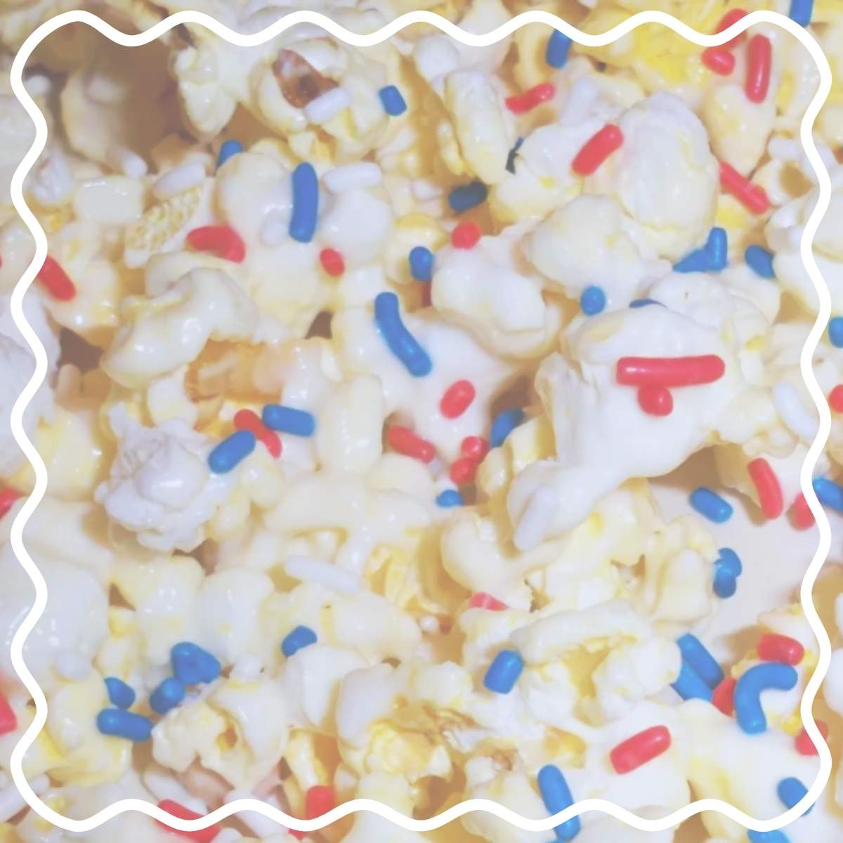 white chocolate popcorn with sprinkles