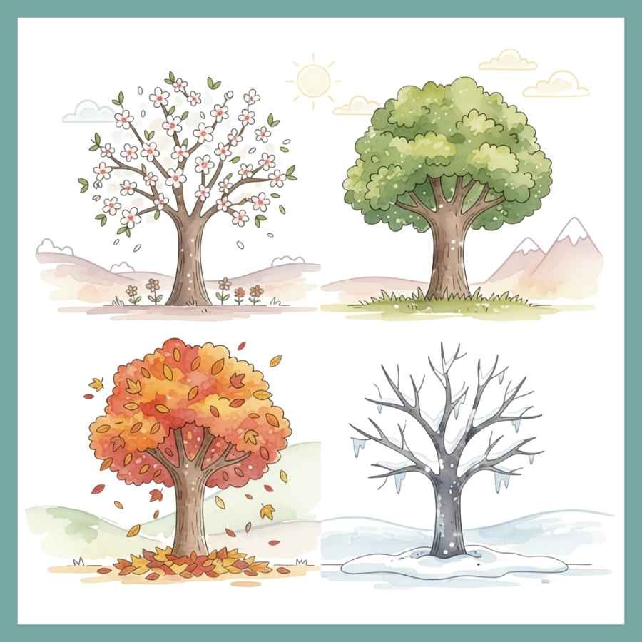 4 seasonal trees